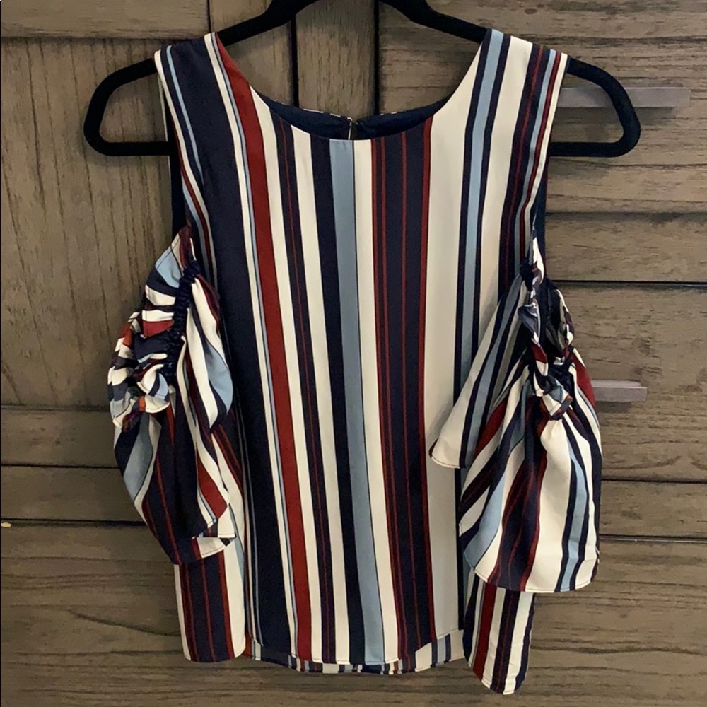 Sugarlips Striped Cut-out Blouse